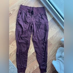 lulu lemon burgundy joggers. **these are a red burgundy color